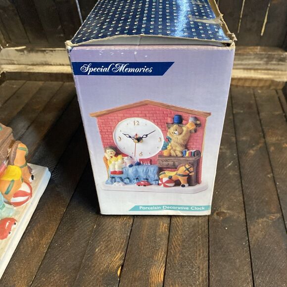 Special Memories Whimsical Ceramic Clock Kids Room Battery Operated - Picture 9 of 12